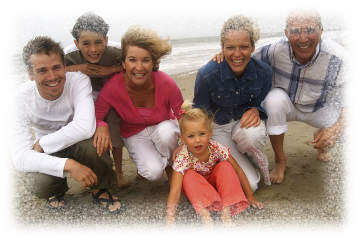 family at beach