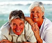 senior couple on beach