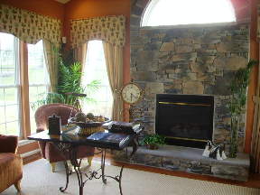 model home fireplace