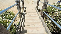 California beach steps to sand