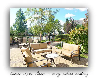 Encore Lake Grove outdoor seating