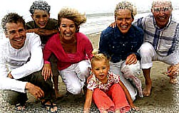 generational family at beach