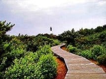Robert Moses State Park lighthouse scenic view on Long Island NY