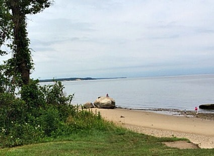 Long Island Sound beach and rocks