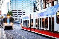 Portland light rail in Oregon