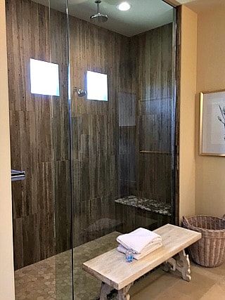 Rancho Mirage by Del Webb rain shower in spacious bath.