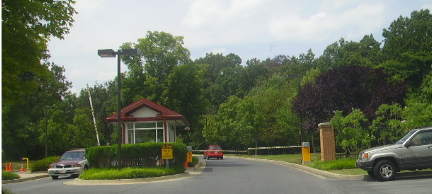 Security gate at Riderwood community in Silver Spring Md