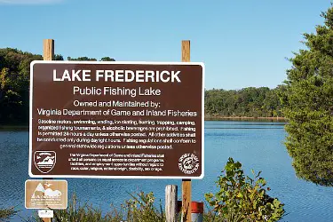 Lake frederick Va. sign