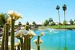 Sun Villa 55+ Apartments pools and fountain